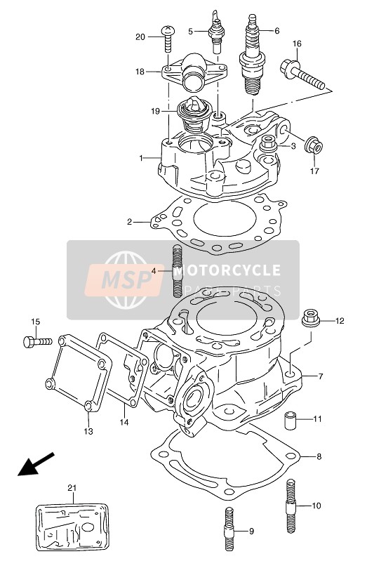 Suzuki TS125R 1989 Cilindro para un 1989 Suzuki TS125R