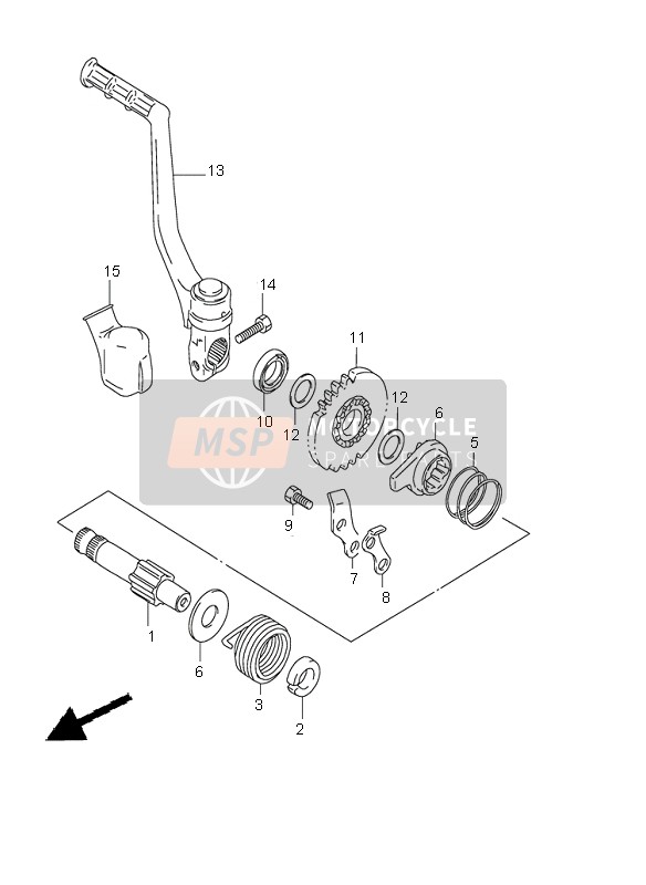 Suzuki RM85 2002 Kick Starter para un 2002 Suzuki RM85