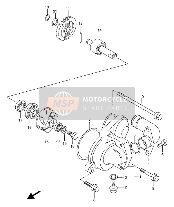 Suzuki TS125R 1989 Pompe à eau pour un 1989 Suzuki TS125R