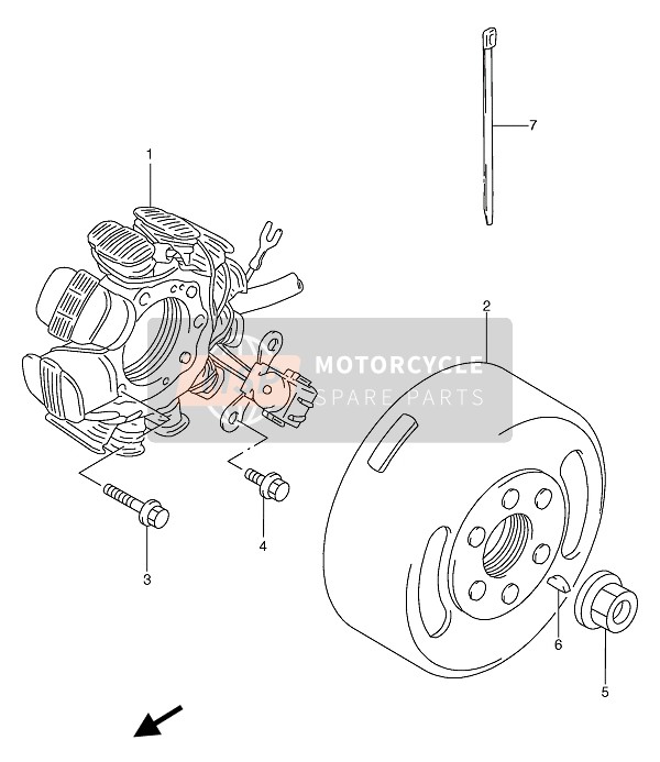 Suzuki TS125R 1989 Aimants pour un 1989 Suzuki TS125R