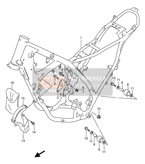 Suzuki TS125R 1989 Cadre pour un 1989 Suzuki TS125R