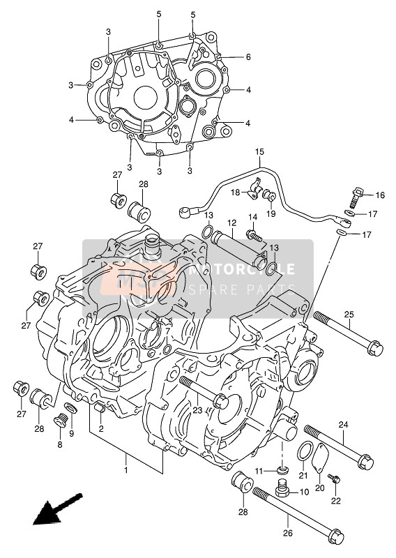 Suzuki DR350 1990 Crankcase for a 1990 Suzuki DR350