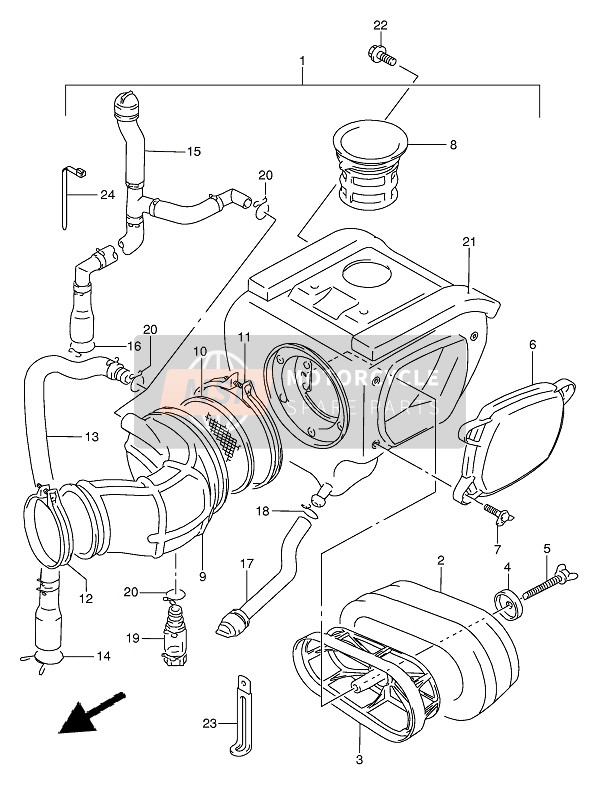 Suzuki DR350 1990 Purificateur d'air pour un 1990 Suzuki DR350