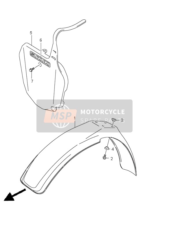 Suzuki RM85 2002 Parafango anteriore per un 2002 Suzuki RM85