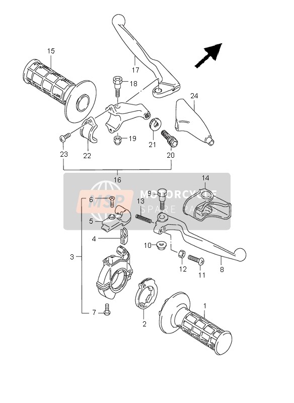 Suzuki RM85 2002 Handle Lever for a 2002 Suzuki RM85