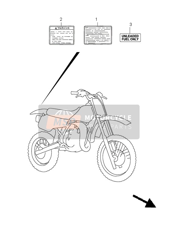 Suzuki RM85 2002 Etiket voor een 2002 Suzuki RM85