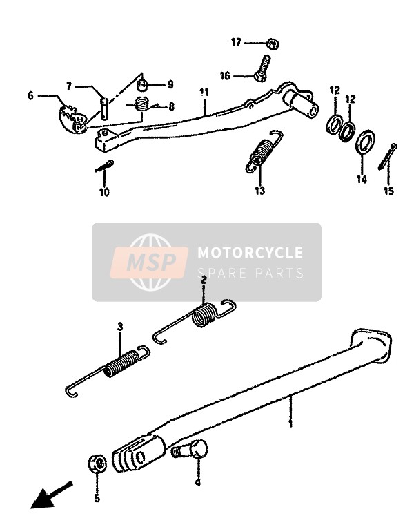 Suzuki DR350S 1990 STÄNDER & BREMSE HINTEN für ein 1990 Suzuki DR350S