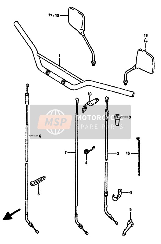 Suzuki DR350S 1990 Handlebar for a 1990 Suzuki DR350S