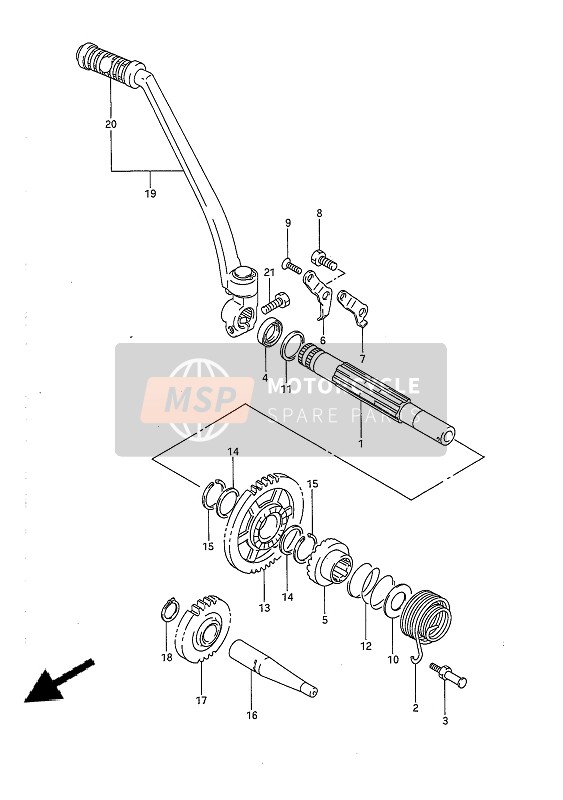 Suzuki DR650R(U) 1990 Kick Starter for a 1990 Suzuki DR650R(U)