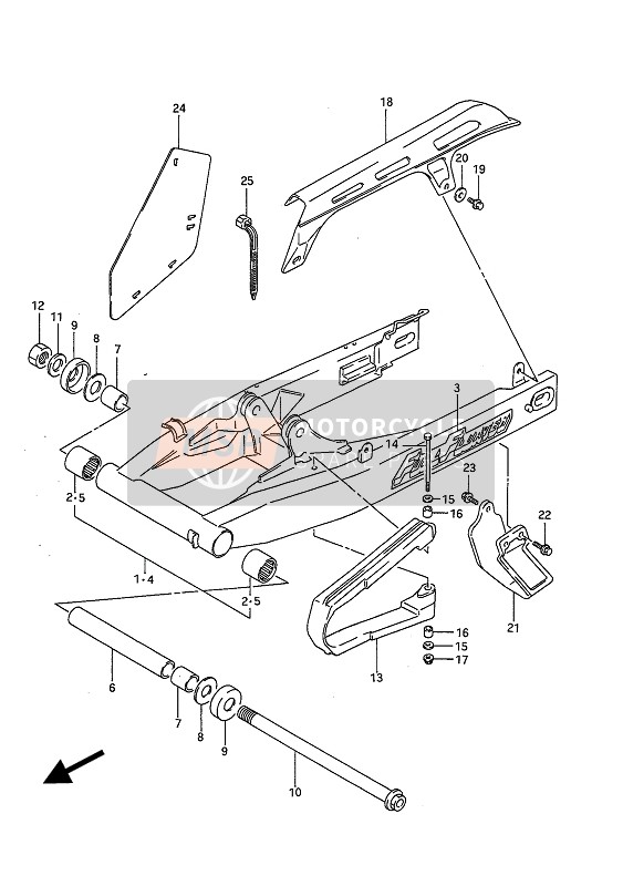 Suzuki DR650R(U) 1990 Rear Swing Arm for a 1990 Suzuki DR650R(U)