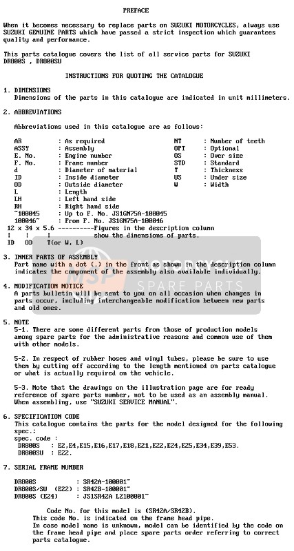 Suzuki DR800S(U) 1990 Preface for a 1990 Suzuki DR800S(U)