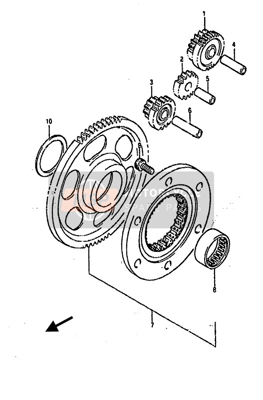 Suzuki DR800S(U) 1990 Starter Koppeling voor een 1990 Suzuki DR800S(U)