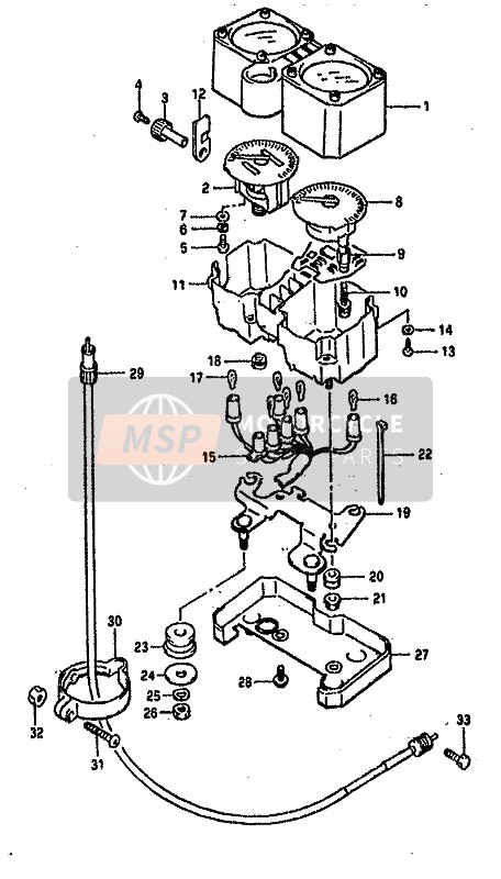 Suzuki DR800S(U) 1990 Snelheidsmeter voor een 1990 Suzuki DR800S(U)