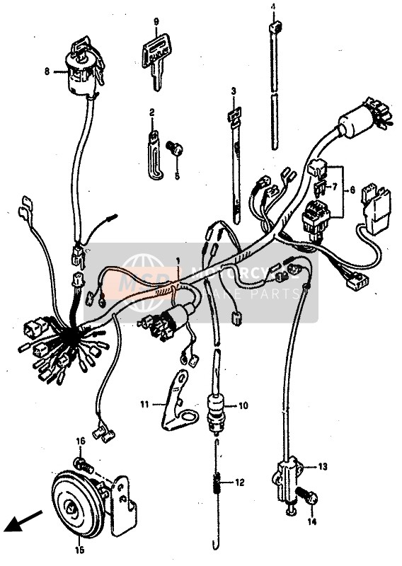 Suzuki DR800S(U) 1990 Wiring Harness for a 1990 Suzuki DR800S(U)