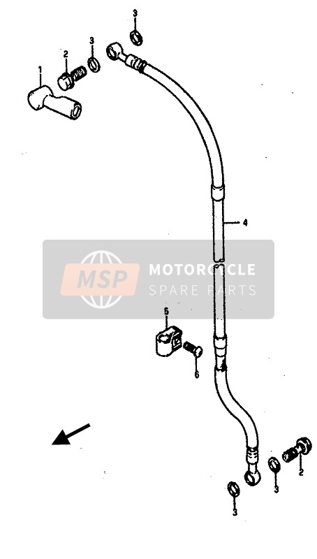 Suzuki DR800S(U) 1990 Manguera de freno delantero para un 1990 Suzuki DR800S(U)