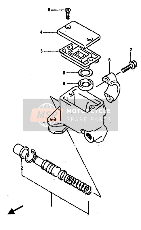 Suzuki DR800S(U) 1990 Pompa freno anteriore per un 1990 Suzuki DR800S(U)