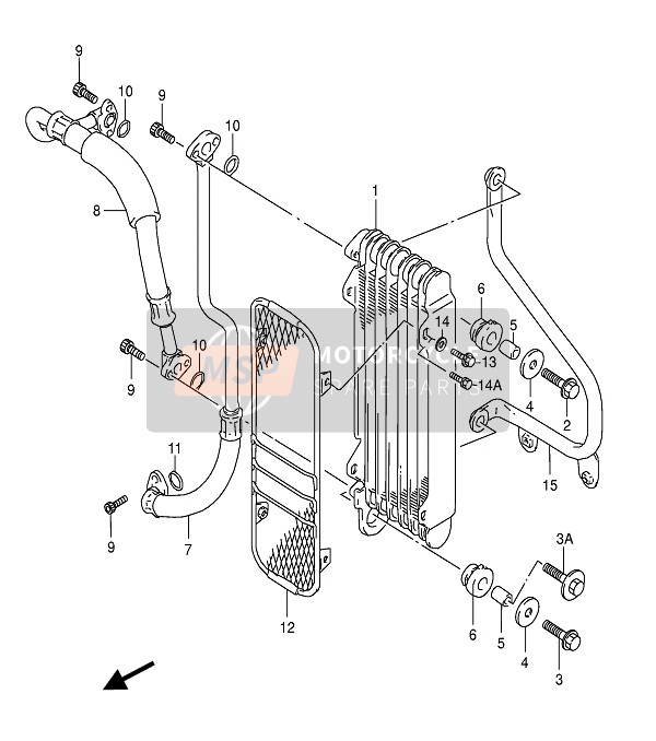 Suzuki DR800S(U) 1991 Oil Cooler for a 1991 Suzuki DR800S(U)