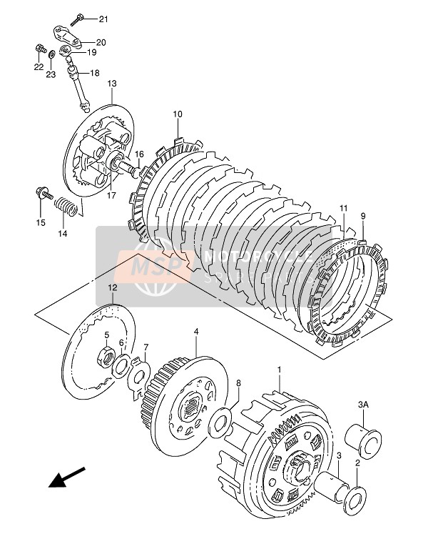 Suzuki DR800S(U) 1991 Embrayage pour un 1991 Suzuki DR800S(U)