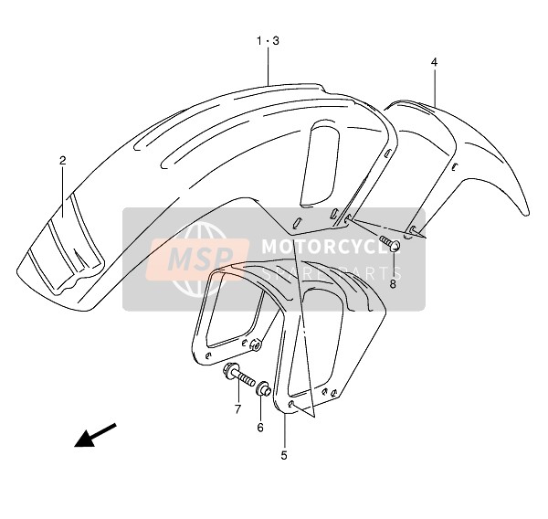 Suzuki DR800S(U) 1991 Front Fender for a 1991 Suzuki DR800S(U)