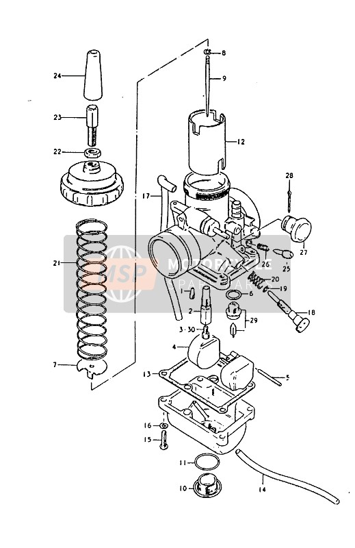 Suzuki RM50 1992 Carburatore per un 1992 Suzuki RM50