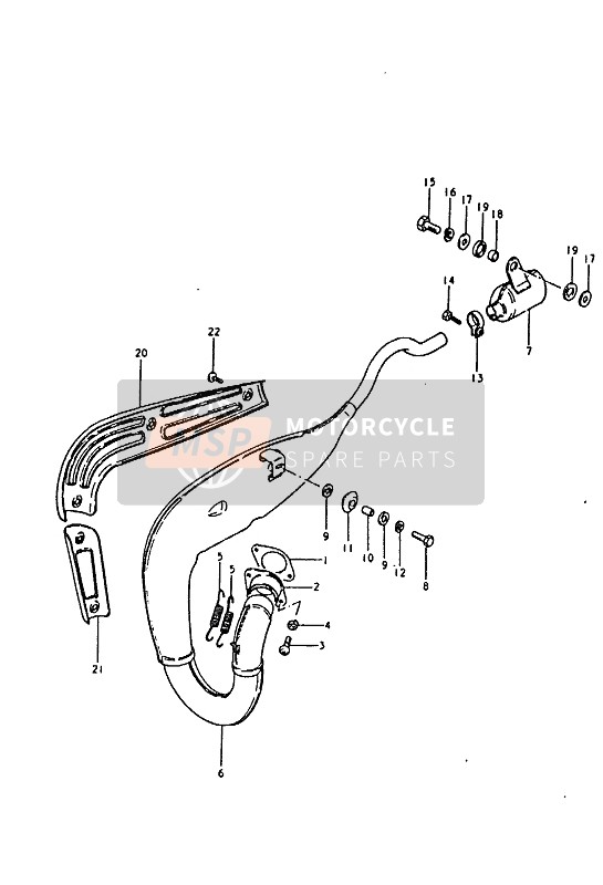 Suzuki RM50 1992 Muffler for a 1992 Suzuki RM50