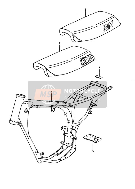 Suzuki RM50 1992 Frame & Seat for a 1992 Suzuki RM50