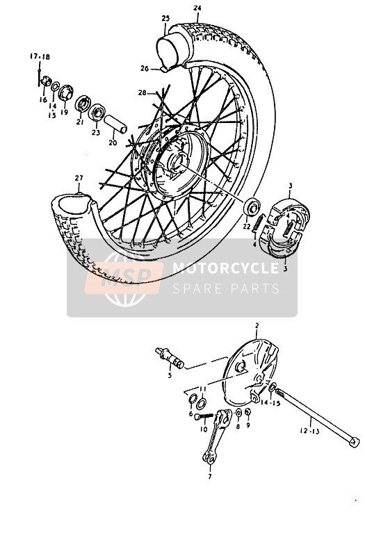 Suzuki RM50 1992 Front Wheel for a 1992 Suzuki RM50