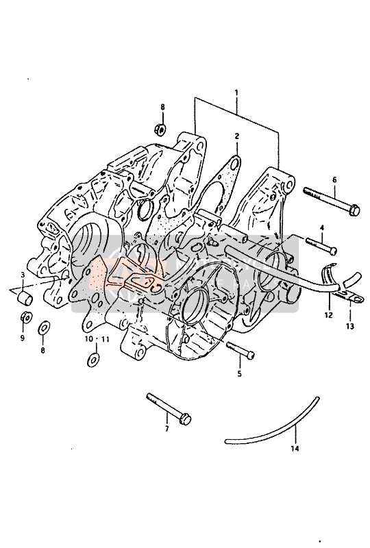 Suzuki RM100 1992 Crankcase for a 1992 Suzuki RM100