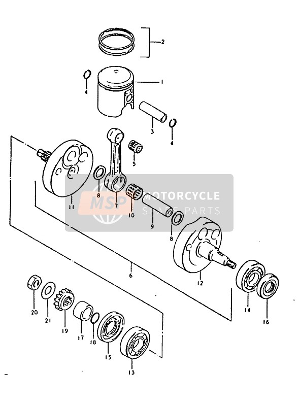 Suzuki RM100 1992 Crankshaft for a 1992 Suzuki RM100