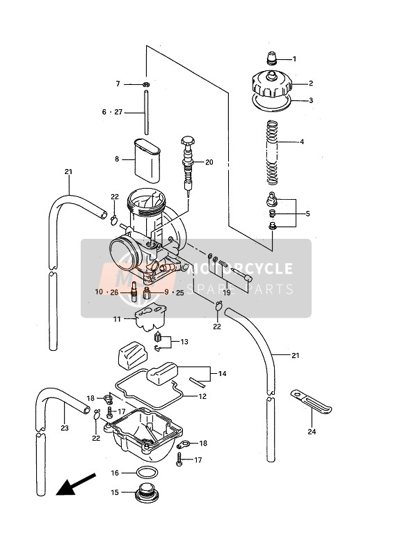 Suzuki RM250 1993 Carburatore per un 1993 Suzuki RM250