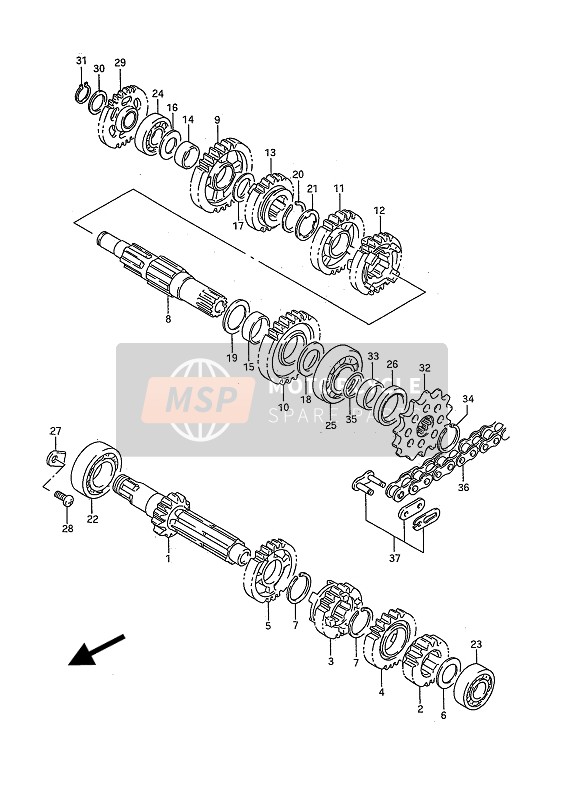 Suzuki RM250 1993 Transmission pour un 1993 Suzuki RM250