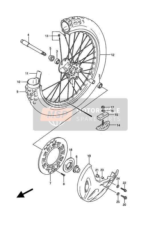 Suzuki RM250 1993 Front Wheel for a 1993 Suzuki RM250