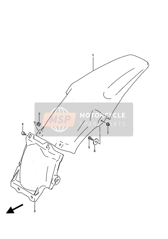 Suzuki RM250 1993 Rear Fender for a 1993 Suzuki RM250