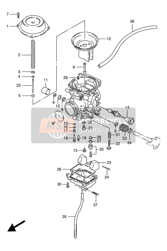 Suzuki DR125S 1994 Carburador para un 1994 Suzuki DR125S