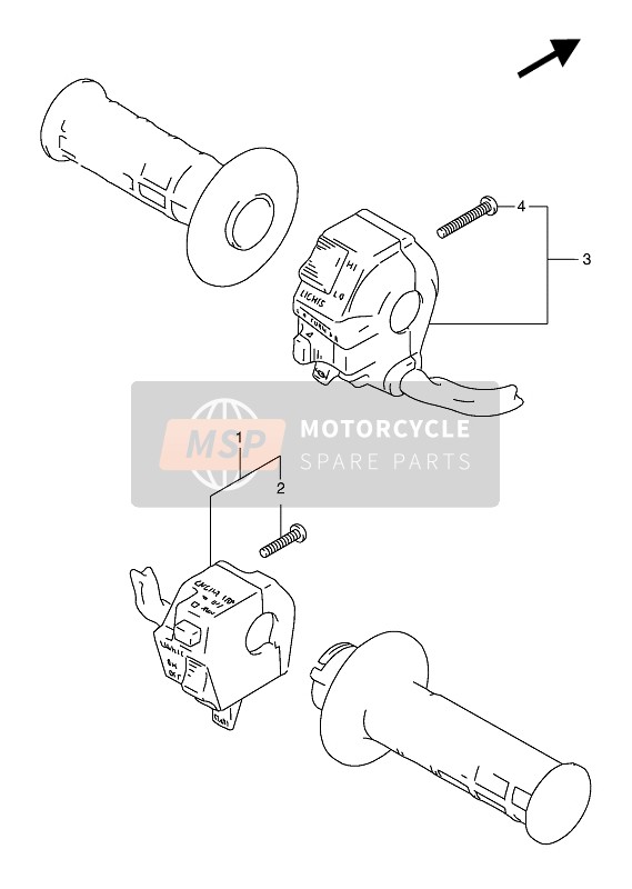 Suzuki DR125S 1994 Interruptor de manija para un 1994 Suzuki DR125S