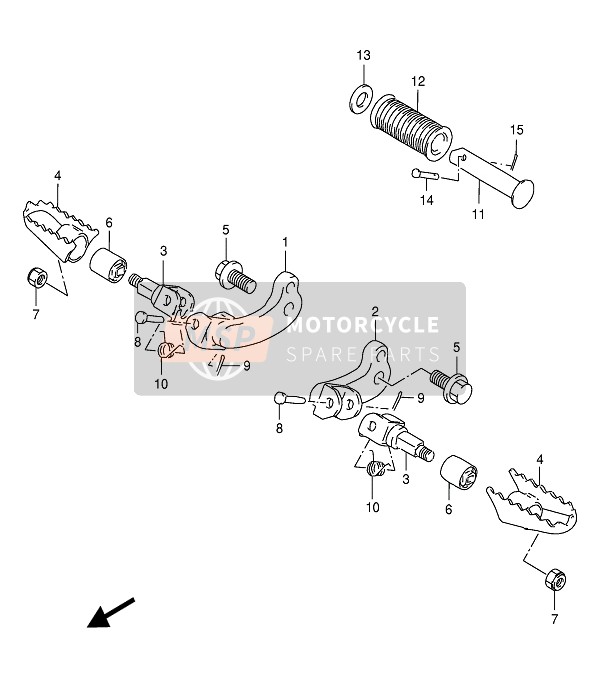 Suzuki DR125S 1994 Poggiapiedi per un 1994 Suzuki DR125S
