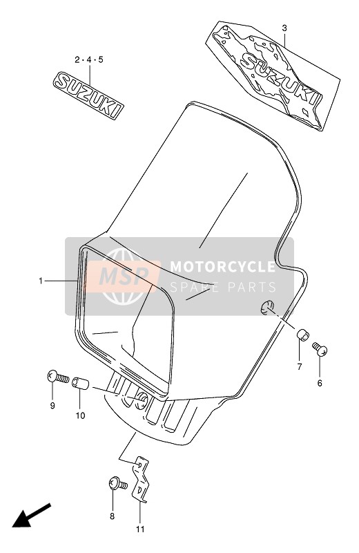 Suzuki DR125S 1994 Headlamp Cover for a 1994 Suzuki DR125S