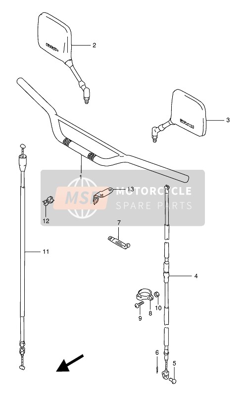 Suzuki DR125S 1994 Guidon pour un 1994 Suzuki DR125S