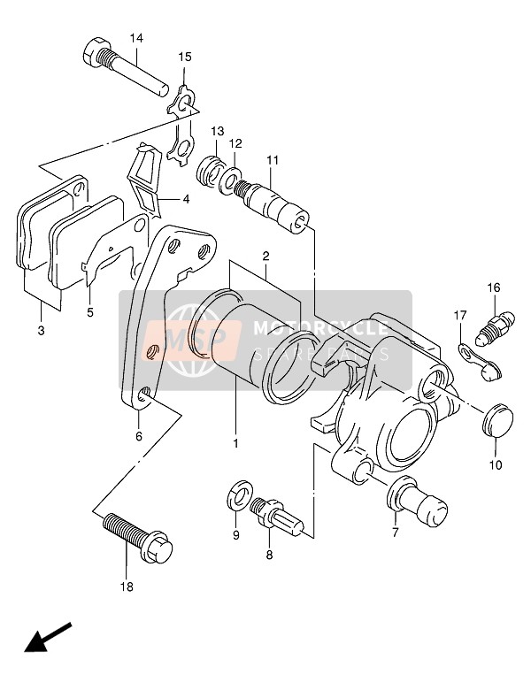 Suzuki DR125S 1994 Front Caliper for a 1994 Suzuki DR125S