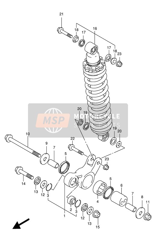 Suzuki DR125S 1994 FEDERBEINHEBEL HINTEN für ein 1994 Suzuki DR125S