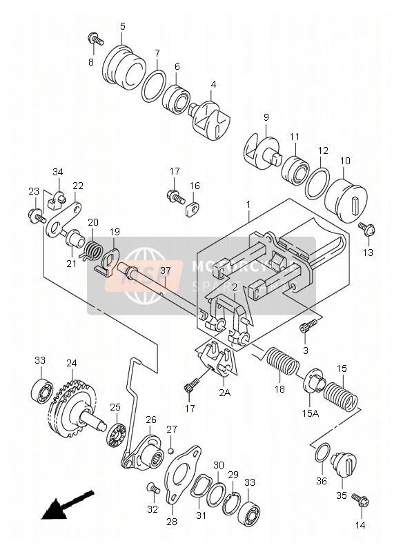 1125937E00, Shaft, Exhaust Valve, Suzuki, 0