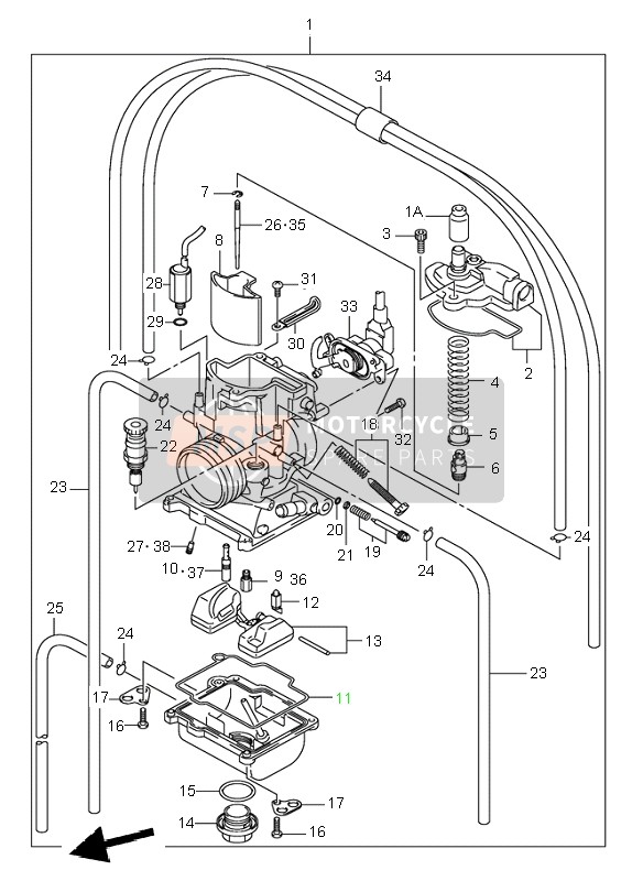 Suzuki RM250 2002 Carburateur voor een 2002 Suzuki RM250