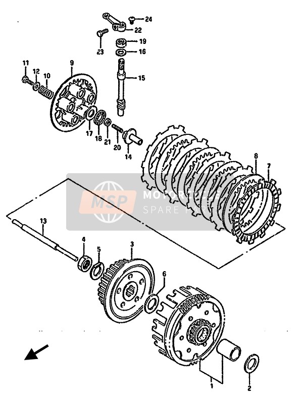 Suzuki DR125S 1987 Clutch for a 1987 Suzuki DR125S