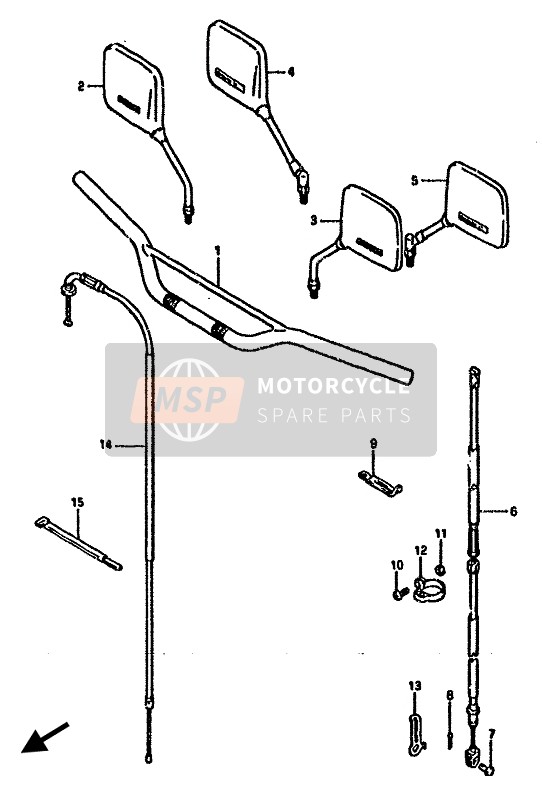 Suzuki DR125S 1987 Handlebar for a 1987 Suzuki DR125S