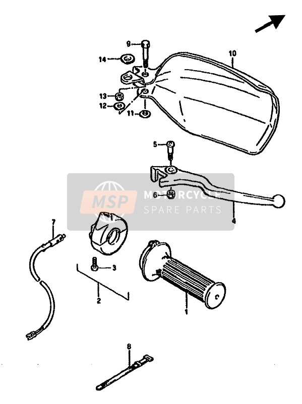 Suzuki DR125S 1987 Right Handle Switch for a 1987 Suzuki DR125S