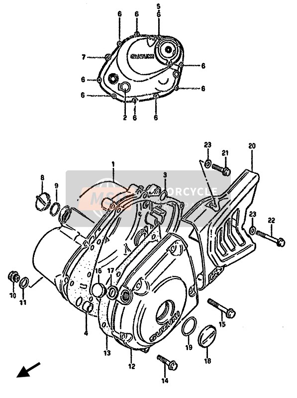 Suzuki DR125S 1988 Couvercle de carter pour un 1988 Suzuki DR125S