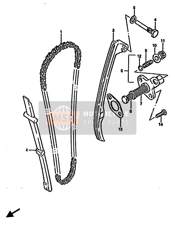 Suzuki DR125S 1988 Cam Chain for a 1988 Suzuki DR125S