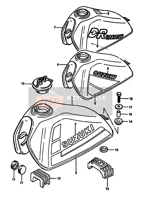 Suzuki DR250S 1986 TANK für ein 1986 Suzuki DR250S