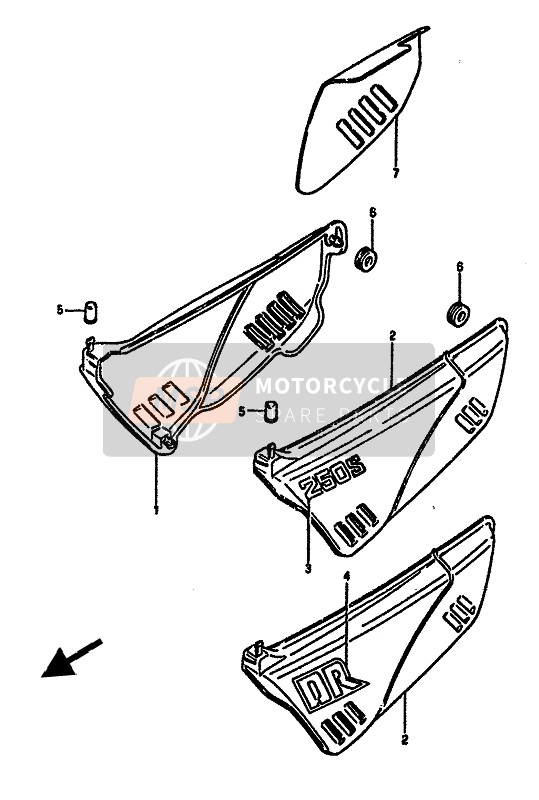 Suzuki DR250S 1986 Frame Cover for a 1986 Suzuki DR250S