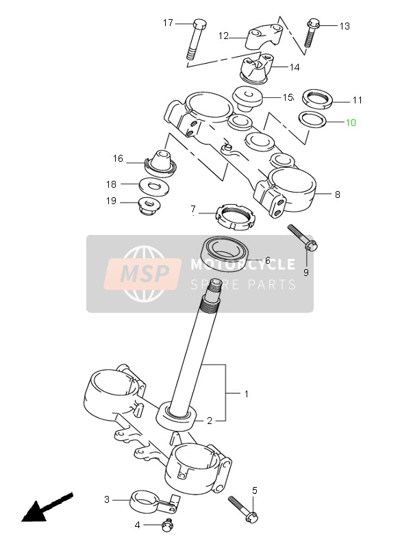 Suzuki RM250 2002 Steering Stem for a 2002 Suzuki RM250